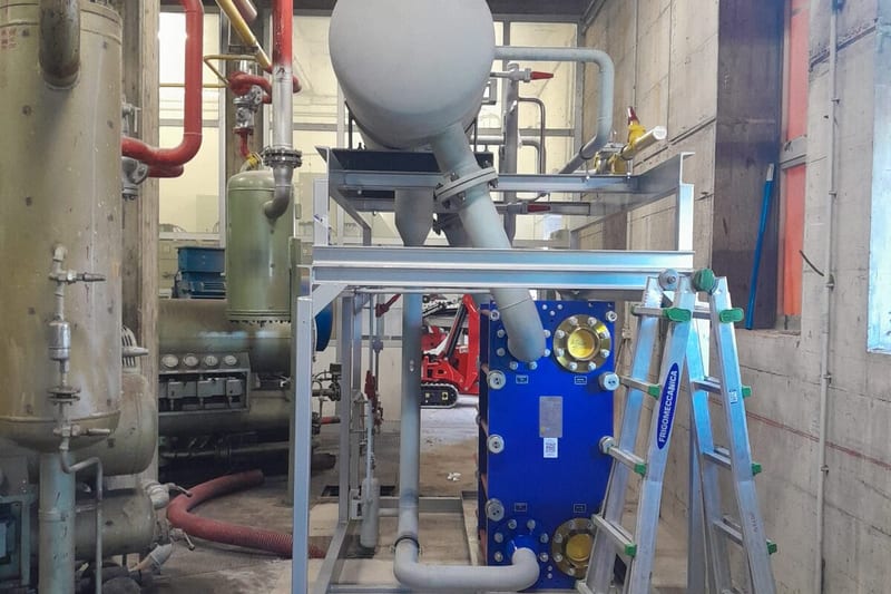 Industrial refrigeration plant installation
